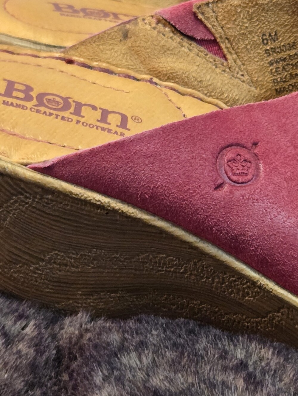 Born Women's Pink Wedge Sandals - Picture 8 of 8
